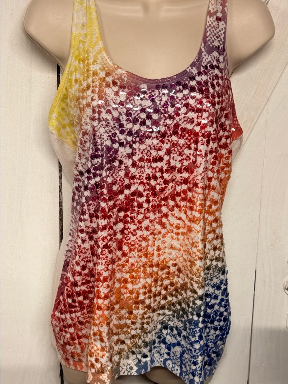 Almost Famous Multicolor Sequin Dot Tank Top